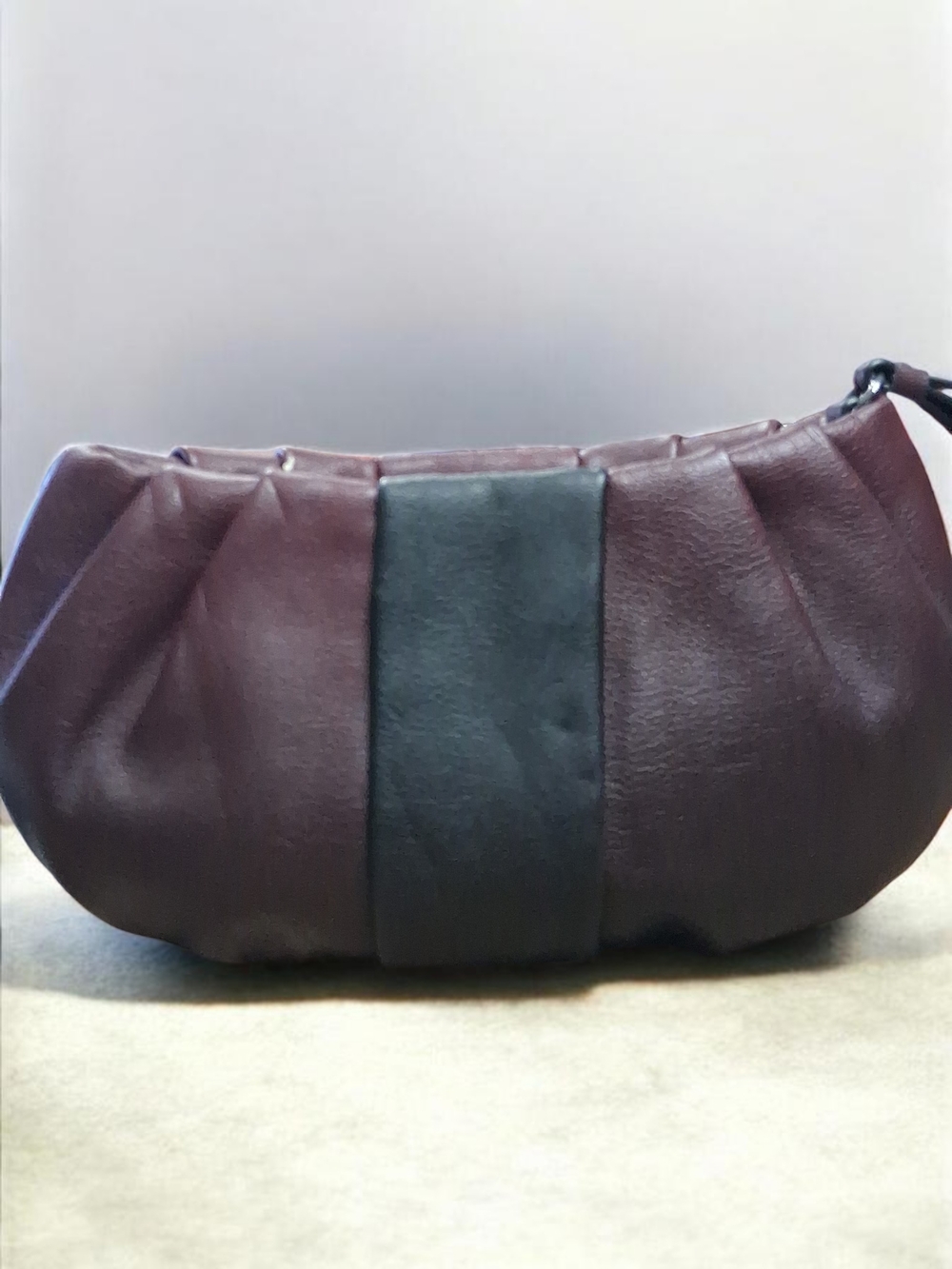 Vera Wang Plisse Leather Clutch - Dark Brown - Picture 2 of 3